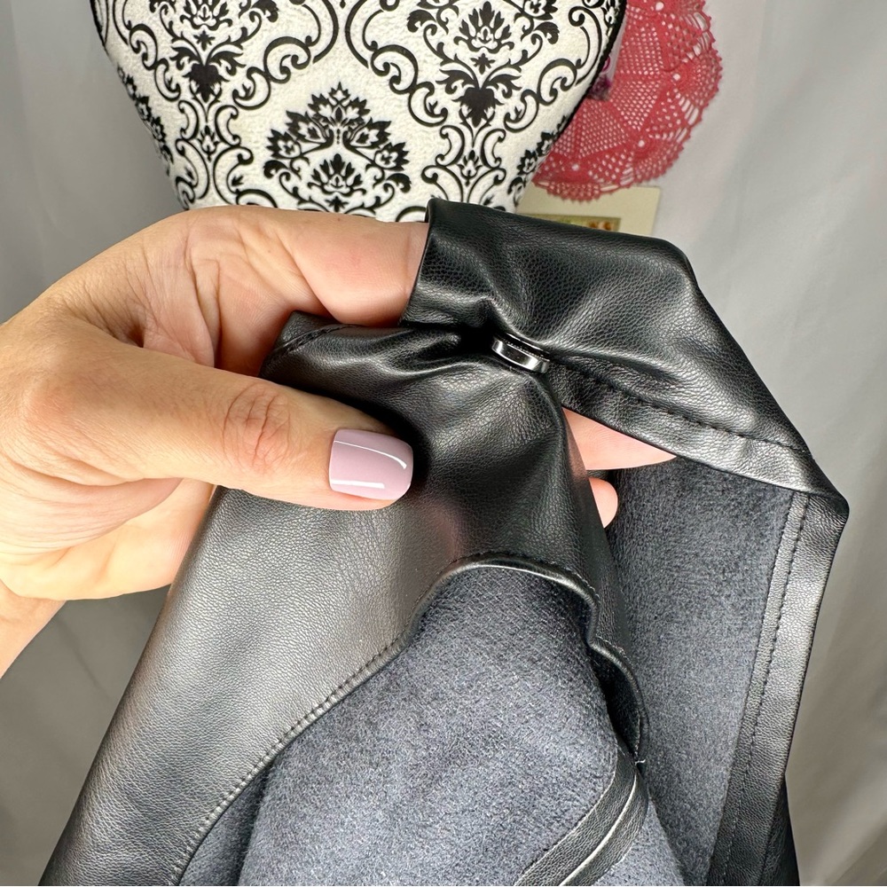 NWT Jason Wu Faux Black Leather Skirt Side Tie Size Large - Picture 5 of 13